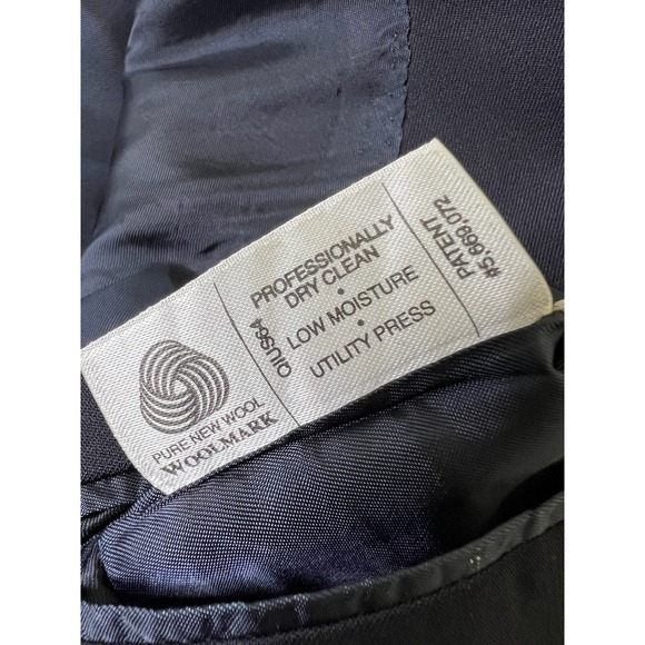 Hart Schaffner Marx Gold Trumpeter Blazer Men's 46R Navy Blue 2 Button Wool - Picture 10 of 16